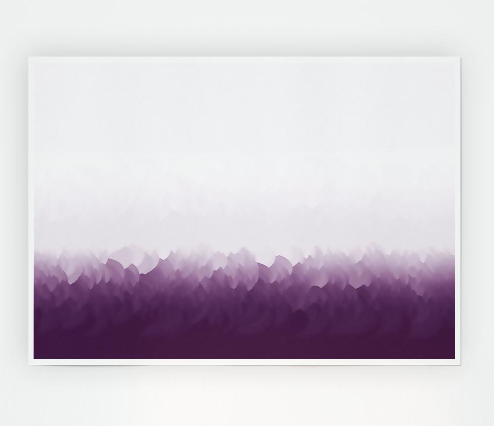 Abstract Ocean Lilac On White canvas poster featuring a serene lilac ocean design on a white background, ready for display.