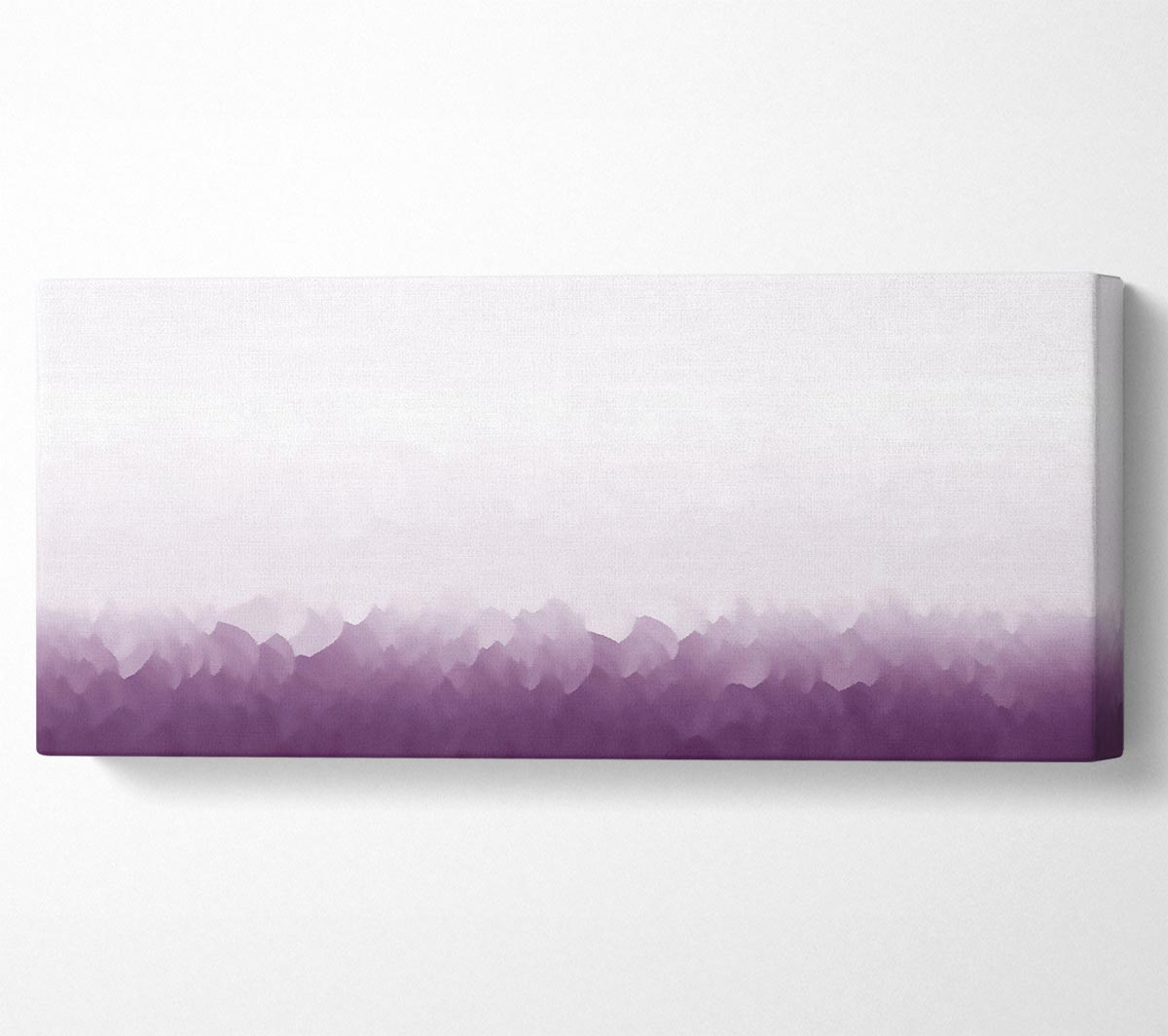 Abstract Ocean Lilac On White canvas art featuring lilac hues on a white background, mounted on a sturdy box frame.