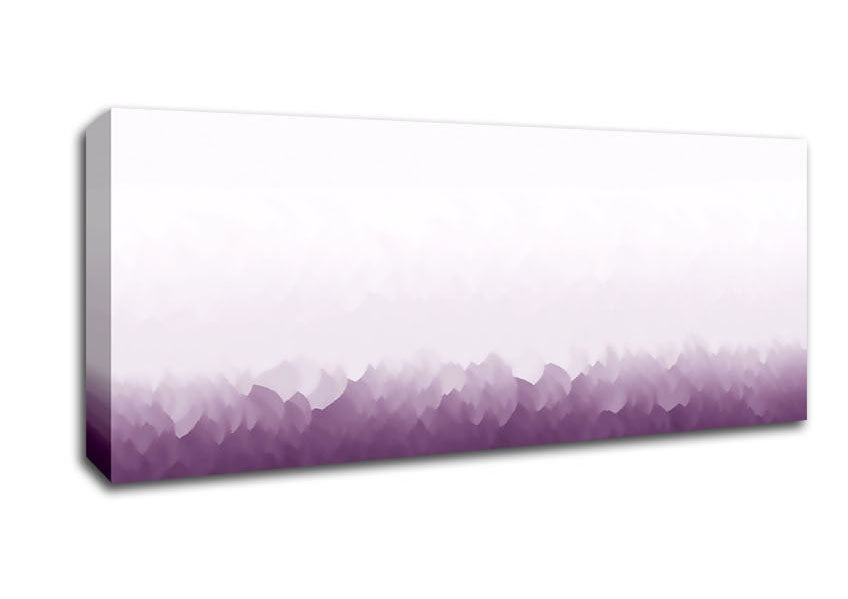 Abstract Ocean Lilac On White canvas art featuring lilac hues on a white background, mounted on a sturdy box frame.