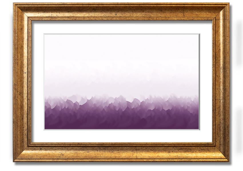 Framed print of Abstract Ocean Lilac On White, showcasing soft lilac tones on a white background, ready to hang.