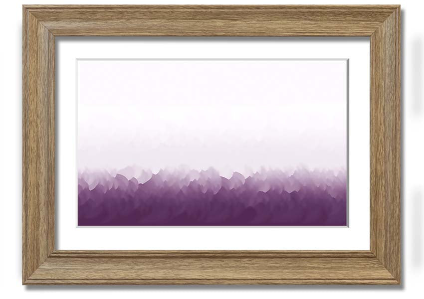 Framed print of Abstract Ocean Lilac On White, showcasing soft lilac tones on a white background, ready to hang.