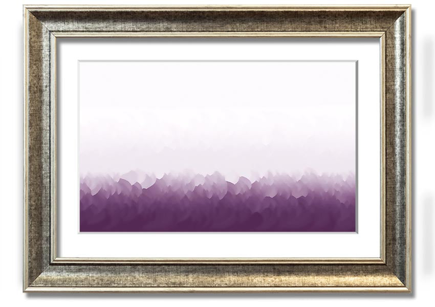 Framed print of Abstract Ocean Lilac On White, showcasing soft lilac tones on a white background, ready to hang.