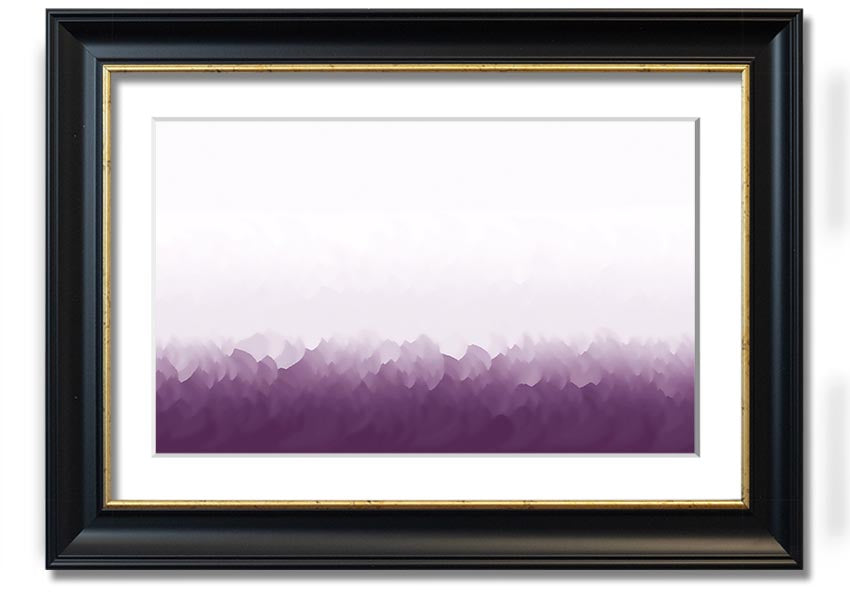 Framed print of Abstract Ocean Lilac On White, showcasing soft lilac tones on a white background, ready to hang.