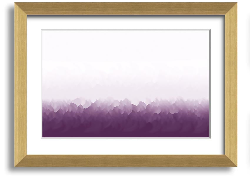 Framed print of Abstract Ocean Lilac On White, showcasing soft lilac tones on a white background, ready to hang.