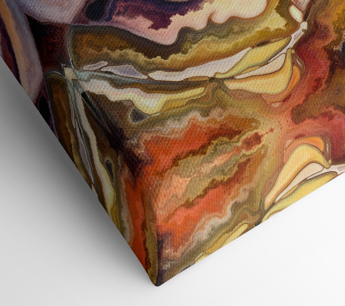 A vibrant abstract painting featuring stylized faces in bold colors, mounted on a sturdy frame, ready to enhance any wall.