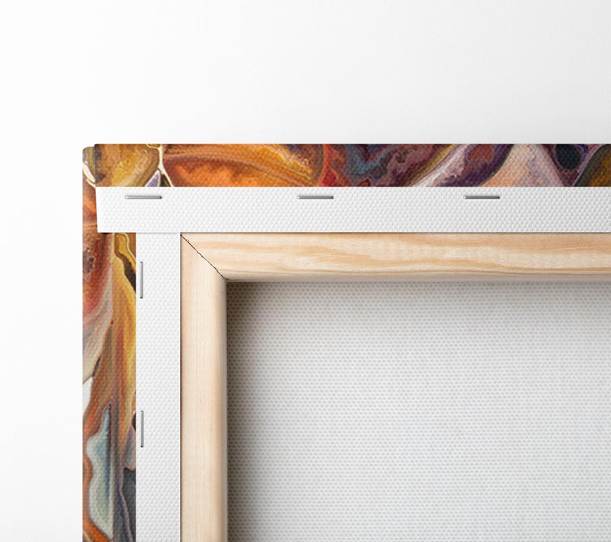 A vibrant abstract painting featuring stylized faces in bold colors, mounted on a sturdy frame, ready to enhance any wall.