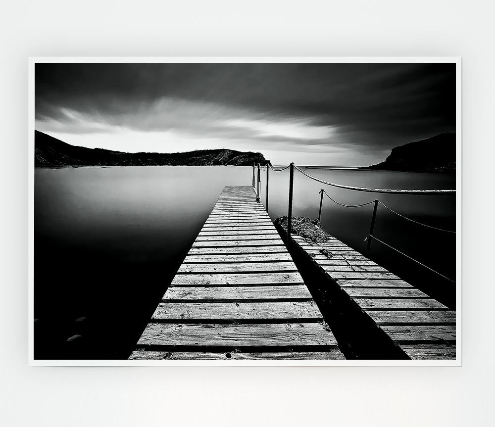 Abstract Pier B n W canvas poster featuring a stylish monochromatic design, perfect for home decor.
