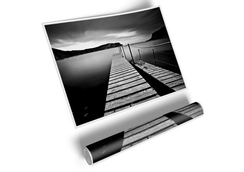 Abstract Pier B n W canvas poster featuring a stylish monochromatic design, perfect for home decor.