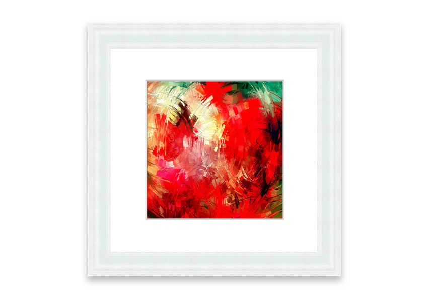 A beautifully framed Abstract Swirl Design print featuring vibrant colors and dynamic patterns, ready to hang.