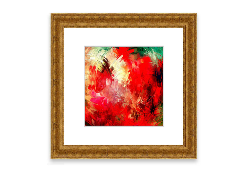 A beautifully framed Abstract Swirl Design print featuring vibrant colors and dynamic patterns, ready to hang.
