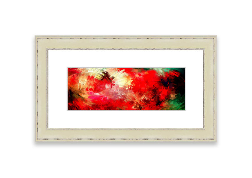 A beautifully framed Abstract Swirl Design print featuring vibrant colors and dynamic patterns, ready to hang.