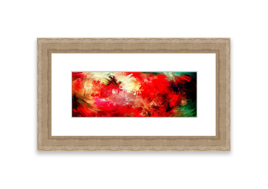 A beautifully framed Abstract Swirl Design print featuring vibrant colors and dynamic patterns, ready to hang.