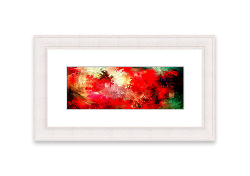 A beautifully framed Abstract Swirl Design print featuring vibrant colors and dynamic patterns, ready to hang.