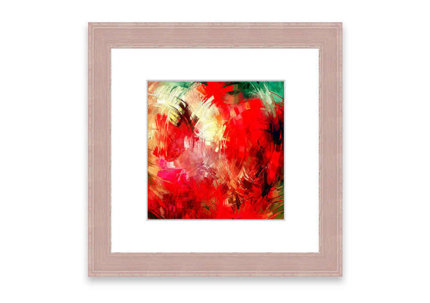 A beautifully framed Abstract Swirl Design print featuring vibrant colors and dynamic patterns, ready to hang.