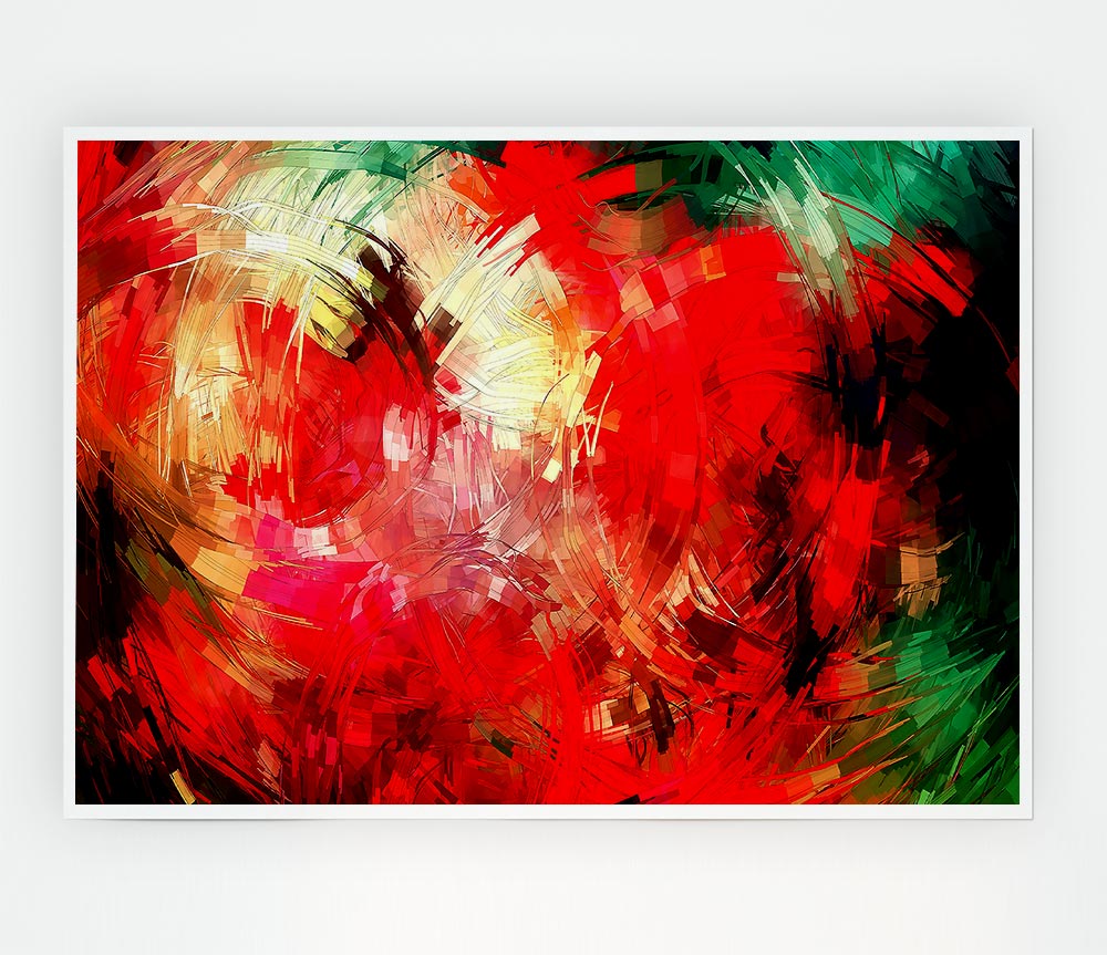 A vibrant Abstract Swirl Design canvas poster featuring dynamic colors and patterns, perfect for home or office decor.