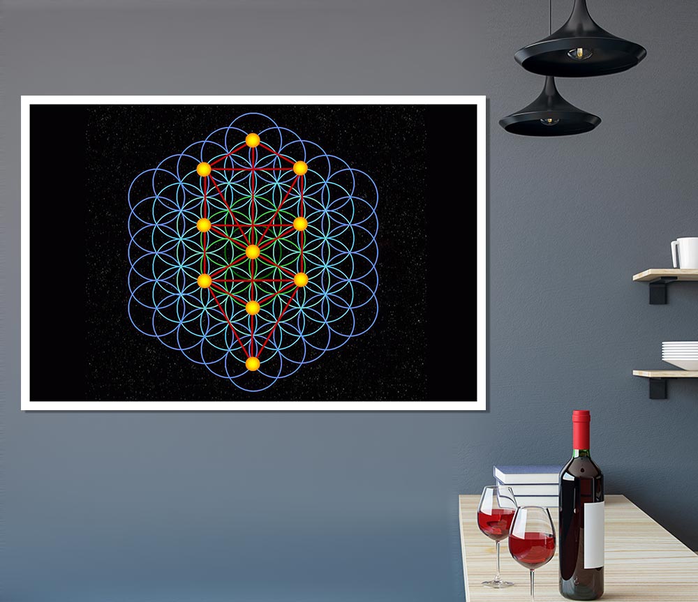 A vibrant Abstract Tree canvas poster showcasing an artistic tree design with colorful abstract elements.