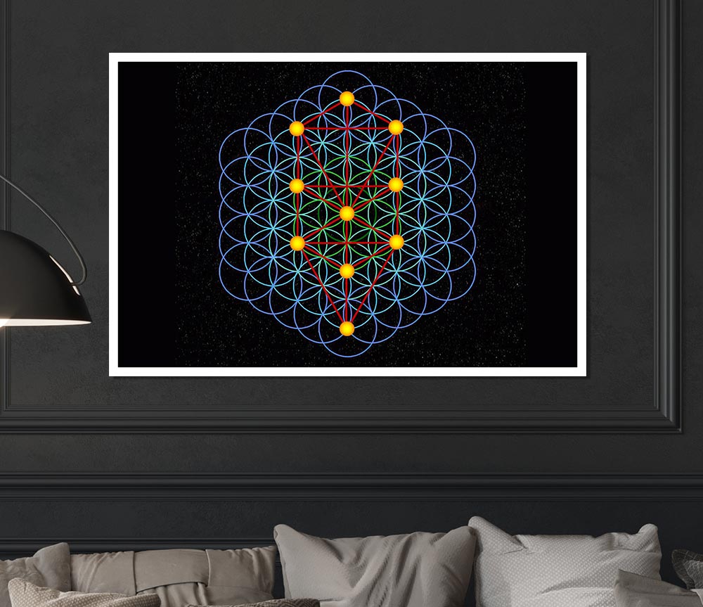 A vibrant Abstract Tree canvas poster showcasing an artistic tree design with colorful abstract elements.