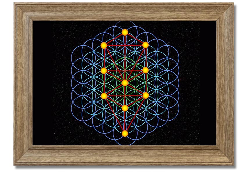 A beautifully framed Abstract Tree print showcasing intricate details and vibrant colors, ready to hang on a wall.