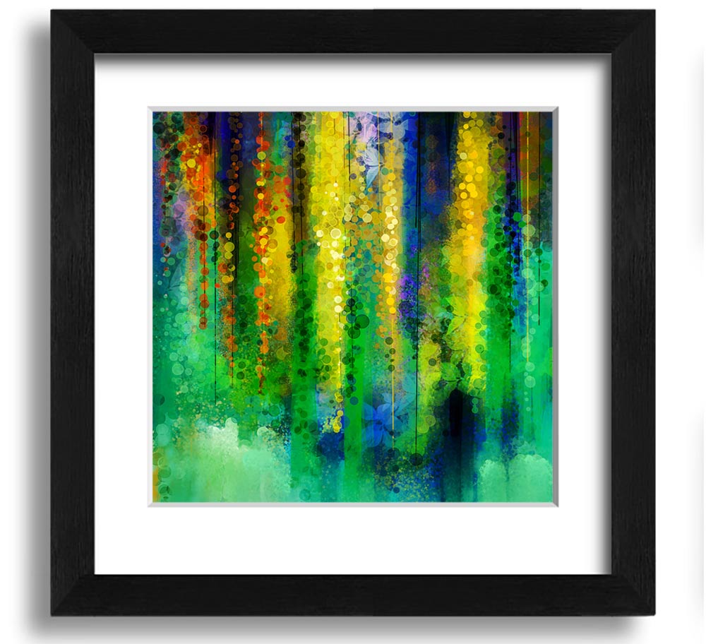 Abstract Willow Tree Square Framed Print in various frame colors, showcasing a unique abstract design.