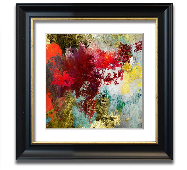 Abstract World grunge map framed print with a unique design, available in various frame colors, ready to hang.