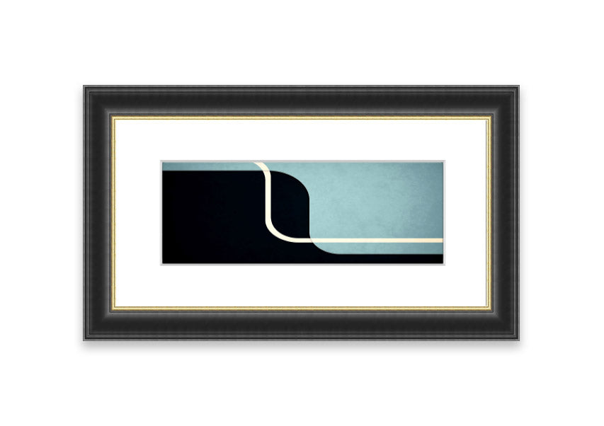 Abstract Yin Yang Cornwall framed print with multiple frame color options, showcasing a modern design.