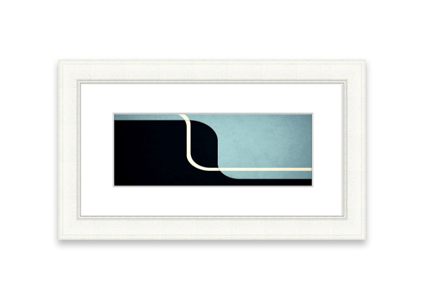 Abstract Yin Yang Cornwall framed print with multiple frame color options, showcasing a modern design.