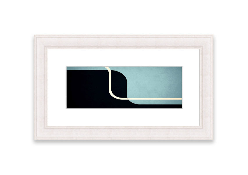 Abstract Yin Yang Cornwall framed print with multiple frame color options, showcasing a modern design.