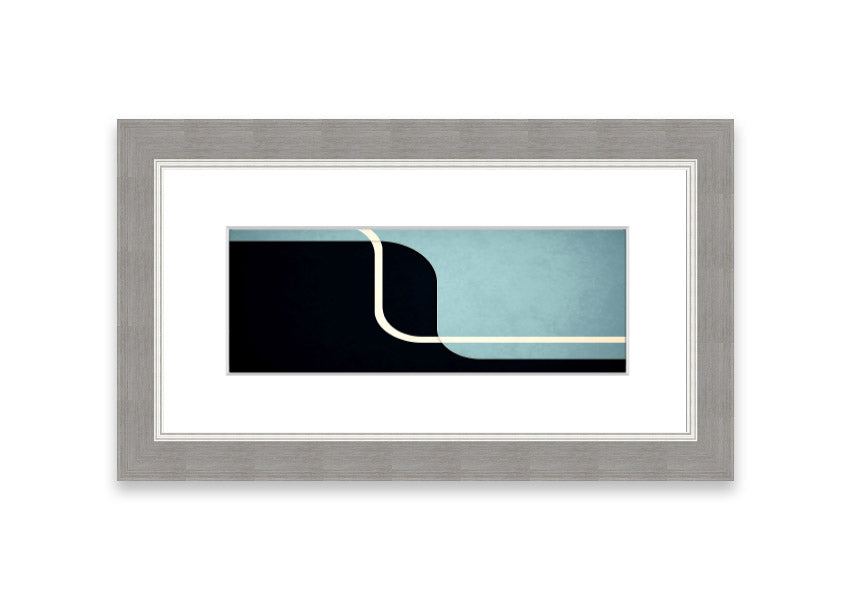 Abstract Yin Yang Cornwall framed print with multiple frame color options, showcasing a modern design.