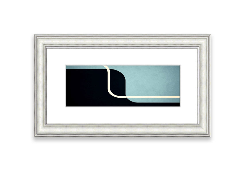 Abstract Yin Yang Cornwall framed print with multiple frame color options, showcasing a modern design.