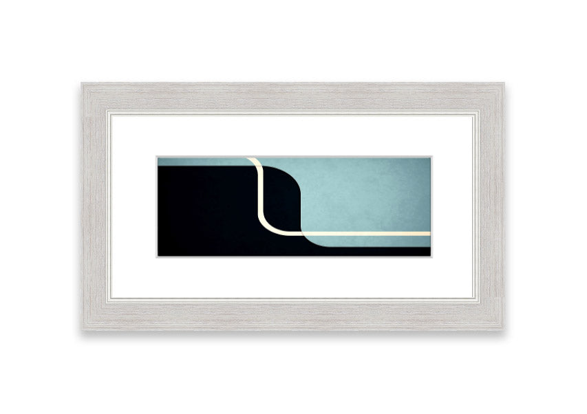 Abstract Yin Yang Cornwall framed print with multiple frame color options, showcasing a modern design.
