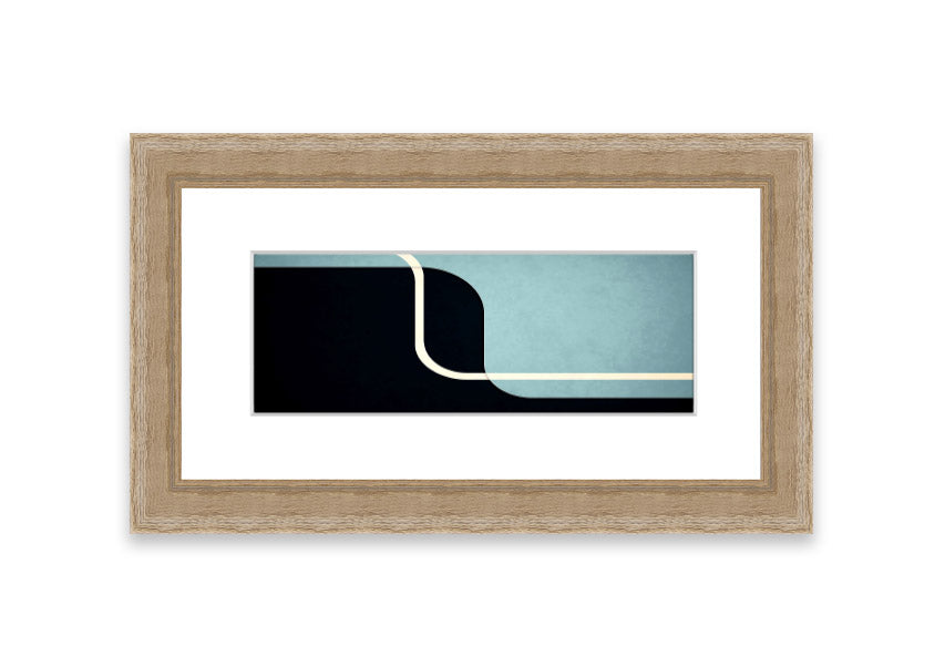 Abstract Yin Yang Cornwall framed print with multiple frame color options, showcasing a modern design.