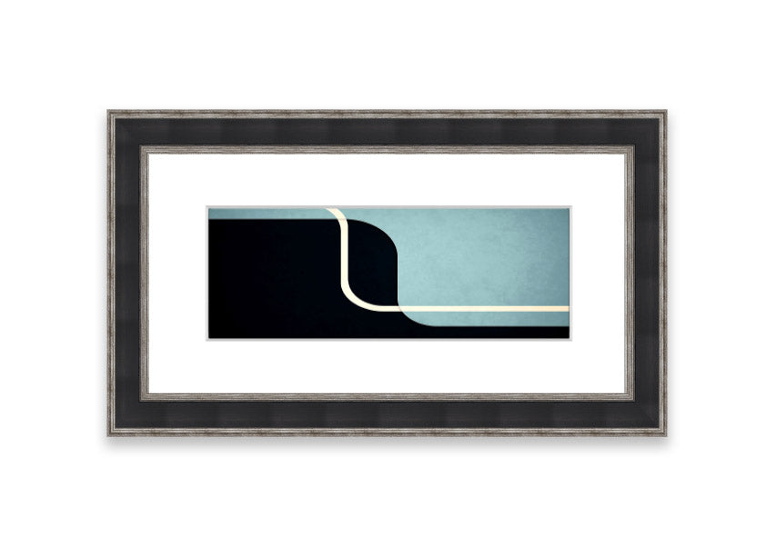 Abstract Yin Yang Cornwall framed print with multiple frame color options, showcasing a modern design.