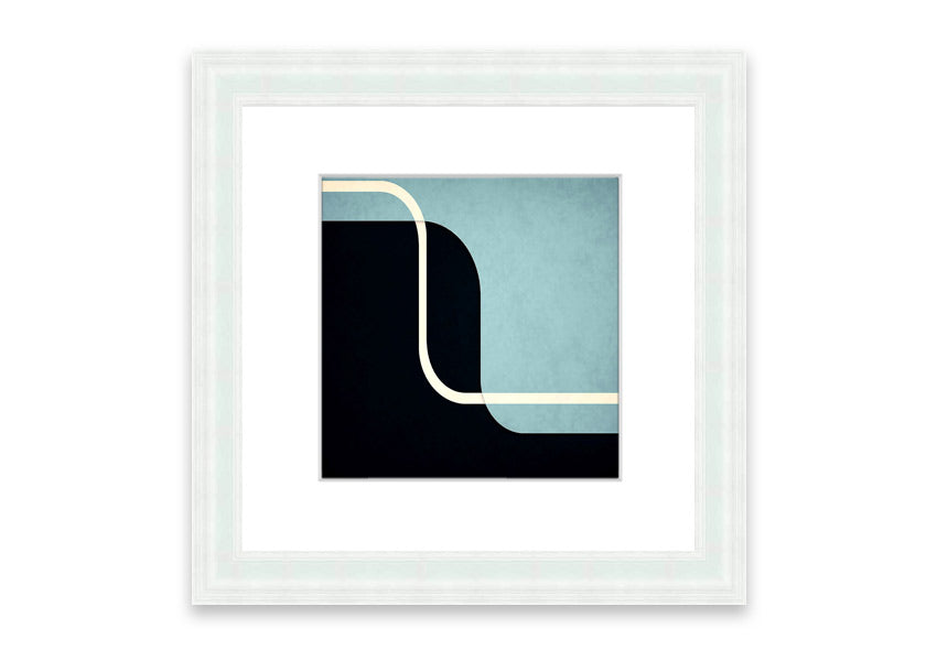 Abstract Yin Yang Cornwall framed print with multiple frame color options, showcasing a modern design.