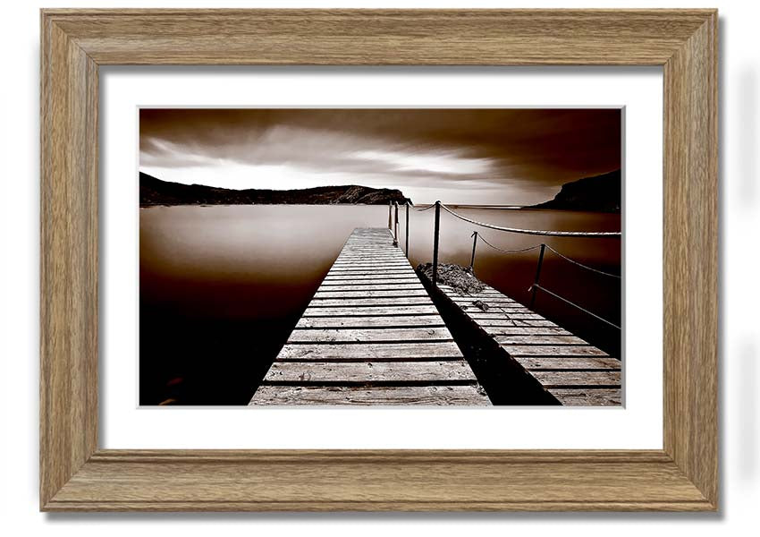 AbstractBrown Pier framed print showcasing a modern abstract design in rich brown tones, elegantly framed and ready to hang.