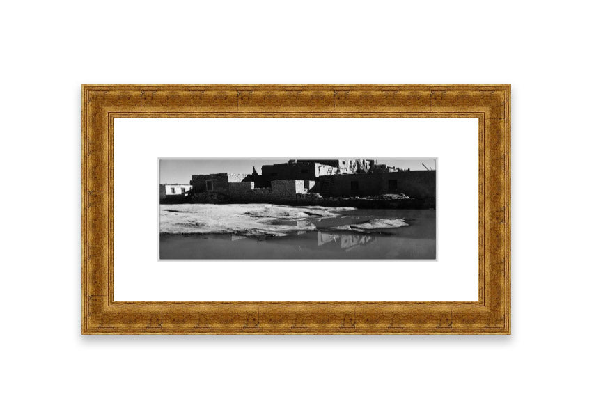 Framed print of Acoma Pueblo 3 by Ansel Adams, showcasing intricate details and stunning landscapes.