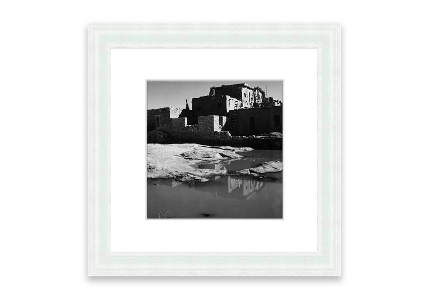 Framed print of Acoma Pueblo 3 by Ansel Adams, showcasing intricate details and stunning landscapes.