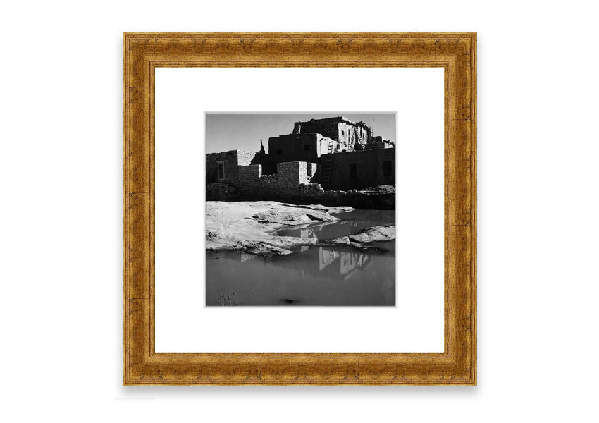 Framed print of Acoma Pueblo 3 by Ansel Adams, showcasing intricate details and stunning landscapes.