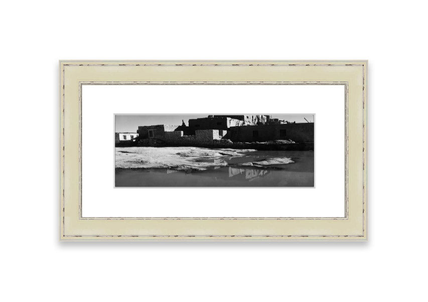 Framed print of Acoma Pueblo 3 by Ansel Adams, showcasing intricate details and stunning landscapes.
