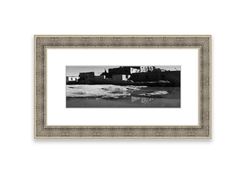 Framed print of Acoma Pueblo 3 by Ansel Adams, showcasing intricate details and stunning landscapes.
