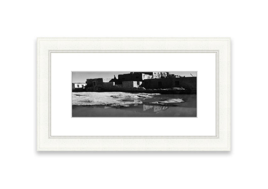 Framed print of Acoma Pueblo 3 by Ansel Adams, showcasing intricate details and stunning landscapes.