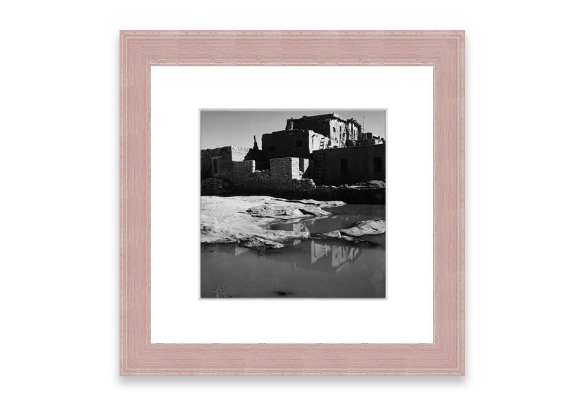 Framed print of Acoma Pueblo 3 by Ansel Adams, showcasing intricate details and stunning landscapes.