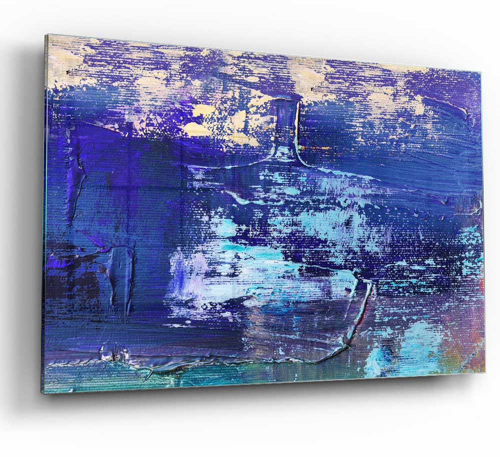 Acrylic Art Paint Textures glass print showcasing vibrant colors and unique textures, perfect for modern home decor.