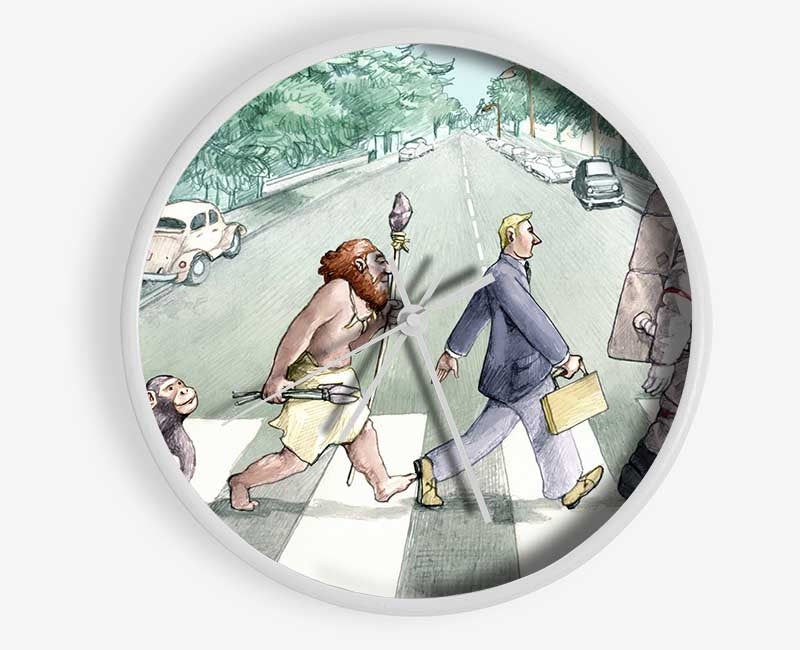 A stylish bamboo clock with a round face, available in black, white, and natural frame colors, featuring a clear Plexiglas lens.