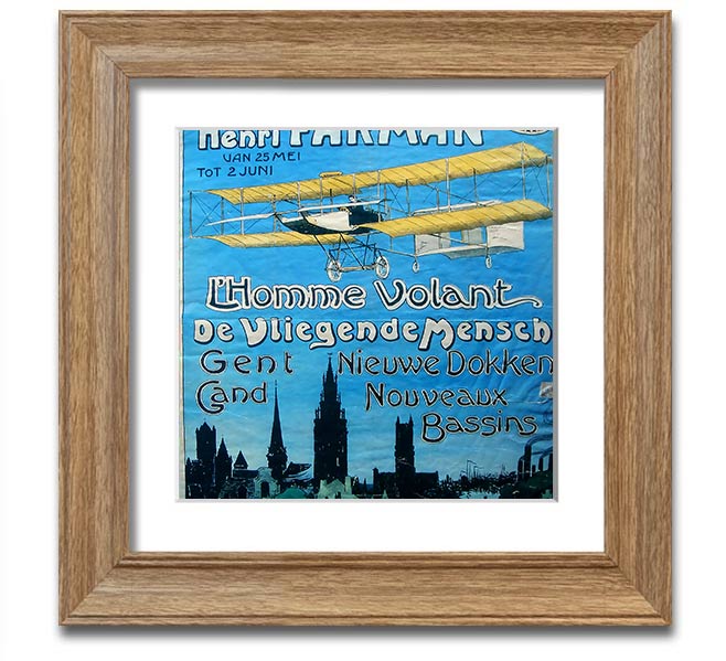 Aero Club Square Framed Print showcasing aviation-themed artwork in a stylish frame.
