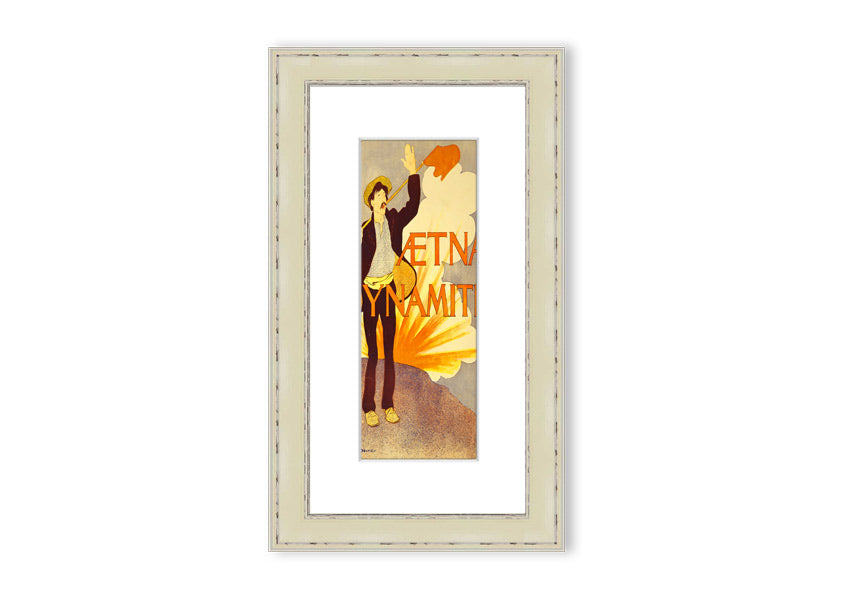 Aetna Dynamite framed print showcasing vibrant Cornwall scenery, available in various frame colors.