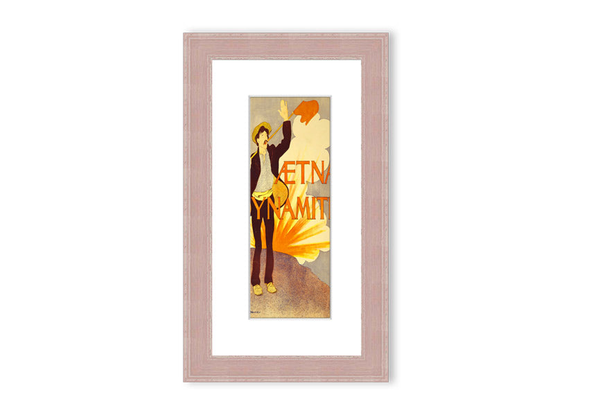 Aetna Dynamite framed print showcasing vibrant Cornwall scenery, available in various frame colors.