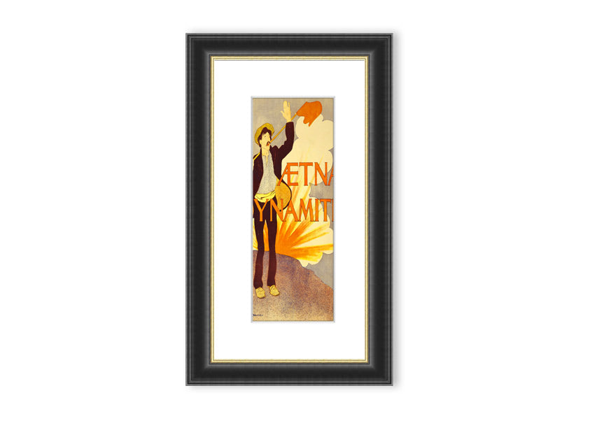 Aetna Dynamite framed print showcasing vibrant Cornwall scenery, available in various frame colors.