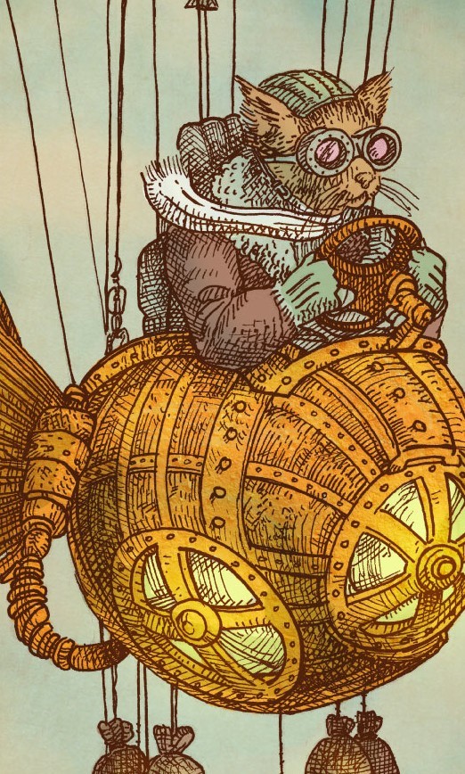 Affiche AROUND THE WORLD IN THE GOLDFISH FLYER by Eric Fan, showcasing vibrant colors and intricate details on fine arts paper.