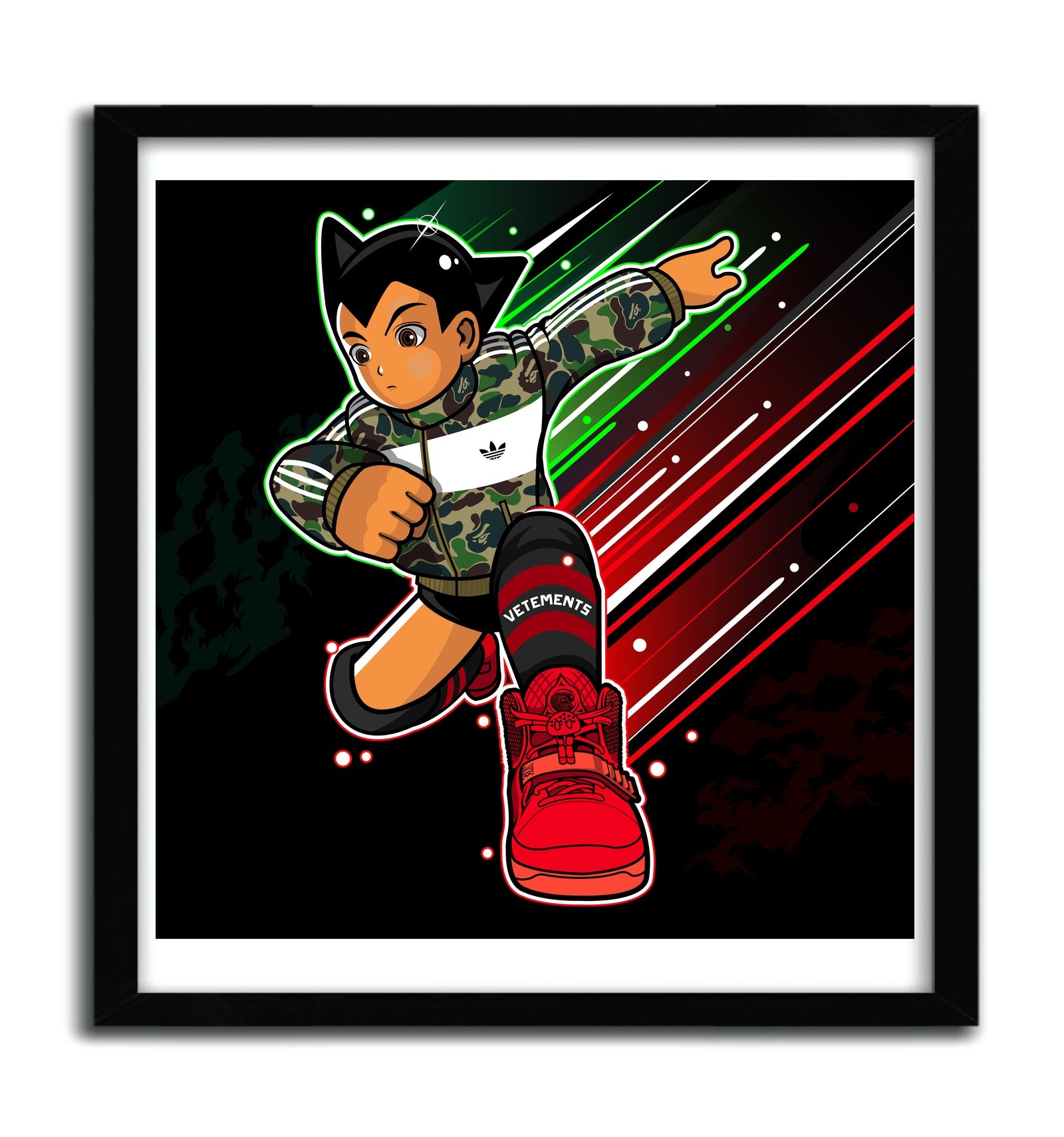 Affiche Astroboy par Samuel Sho Ho, imprimée sur papier fine arts, avec des encres d’archives, numérotée et signée.