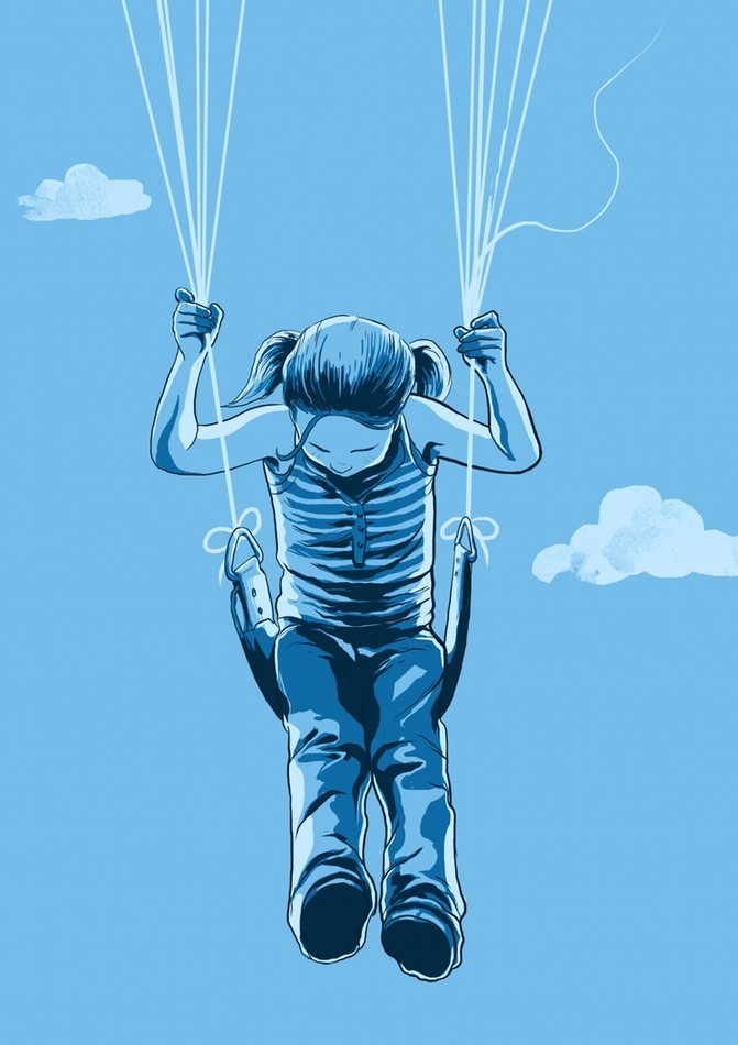 Affiche BALLON SWING by CARBINE, a limited edition art print on fine arts paper, showcasing vibrant colors and intricate details.